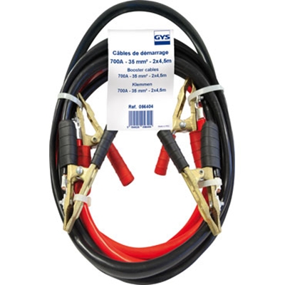 CABLE DEMARRAGE 700A 2X4,5M 35MM² CUIVRE PINCE BRONZE