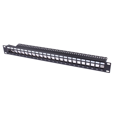 27265 PANNEAU DE BRASSAGE NU 1U 24PORTS FTP CAT5E/6A KEYSTON