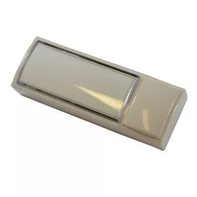 BOUTON POUSSOIR LUMINEUX +PORTE ÉTIQUETTE BLANC