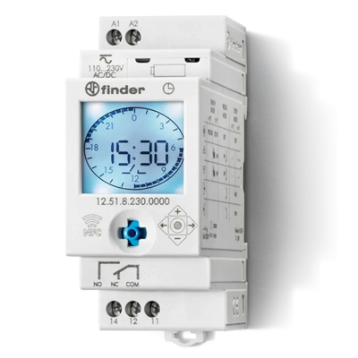 HORLOGE HEBDOMADAIRE DIGITALE 1 INVERSEUR 16A 110 A 230V AC/DC, NFC