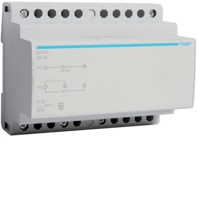 TRANSFORMATEUR DE SECURITE 230V/12-24V 63VA