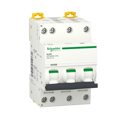 DISJONCTEUR ACTI9 IDT40N TRI+NEUTRE 10KA COURBE C 16A