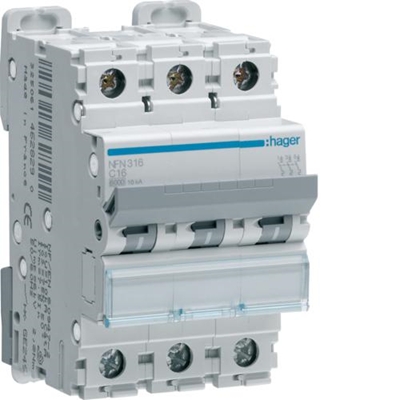 DISJONCTEUR 6/10KA COURBE C 3PP  TRIPOLAIRE 16A