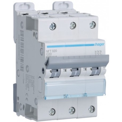 DISJONCTEUR 6/10KA COURBE C 3PP TRIPOLAIRE 20A