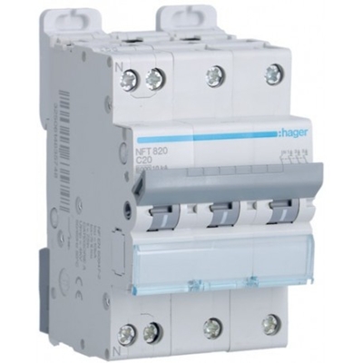 DISJONCTEUR 6/10KA COURBE C 3PP TRIPOLAIRE+ NEUTRE 10A