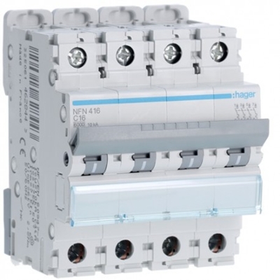 DISJONCTEUR 6/10KA COURBE C 4PP TETRAPOLAIRE 16A