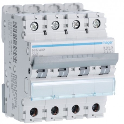 DISJONCTEUR 6/10KA COURBE C 4PP TETRAPOLAIRE 32A