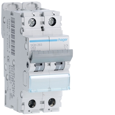 DISJONCTEUR 10KA COURBE D 2PP 3  BIPOLAIRE 63A