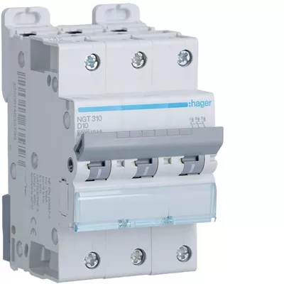 DISJONCTEUR 10KA COURBE D 3PP TRIPOLAIRE 10A