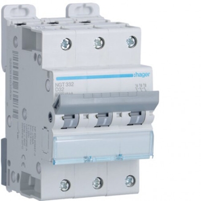 DISJONCTEUR 10KA COURBE D 3PP TRIPOLAIRE 32A
