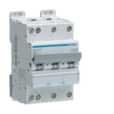 DISJONCTEUR 10KA COURBE D 3PP TRIPOLAIRE+NEUTRE 25A