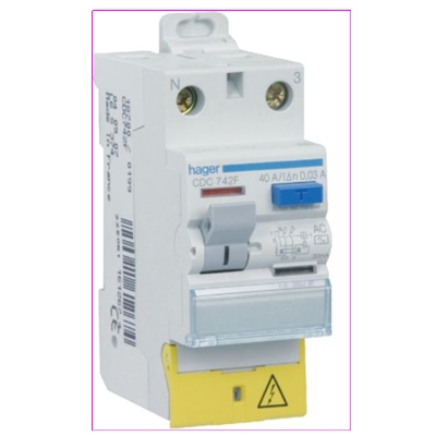 INTER DIFFERENTIEL 30MA 2X40A AC BORNES DECALEES