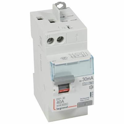 INTERRUPTEUR DIFFERENTIEL DX³-ID HAUT VIS/HAUT AUTO 2P 230V~ 40A F 30MA - 2 MOD