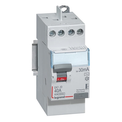 INTERRUPTEUR DIFFERENTIEL DX³-ID HAUT/HAUT VIS - 2P 230V~ 40