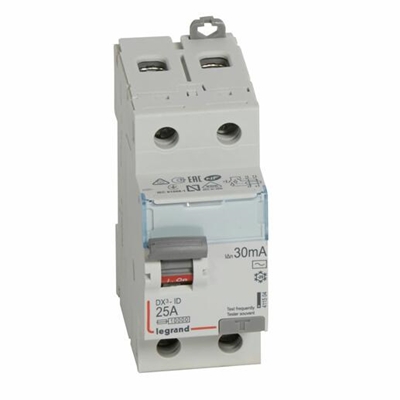 INTER DIFF DX³-ID ARRIVÉE HAUT/DÉPART BAS VIS 2P 230V~  TYPEAC 30MA-2 MODULES