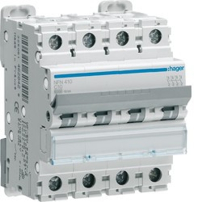 DISJONCTEUR 10KA COURBE D 4PP TETRAPOLAIRE 10A