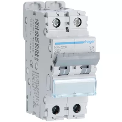 DISJONCTEUR 2P 6-10KA COURBE C- 10A 2 MODULES