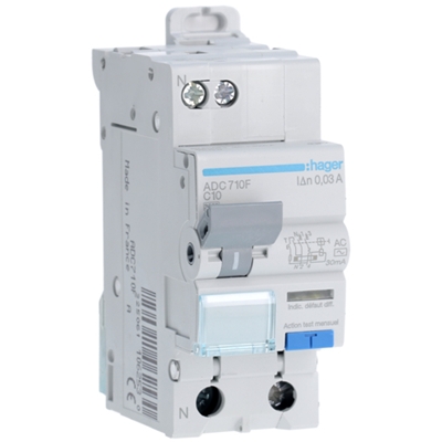 DISJONCTEUR DIFF 1P+N 3KA C-10A 30MA TYPE AC