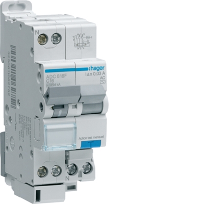 DISJONCTEUR DIFFERENTIEL PH+N 3KA 16A 30MA TYPE A/HI