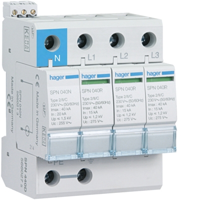 PARAFOUDRE MOYENNE PUISSANCE  3P+N 40KA AVEC RESERVE