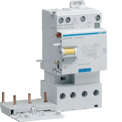 BLOC DIFFERENTIEL DBLE SORTIE 3P+N 40A 30MA TYPE AC