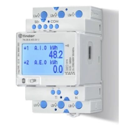 COMPTEUR D'ENERGIE TRIPHASE 5 A 80A, DOUBLE TARIF, DIGITAL, MODBUS, NFC