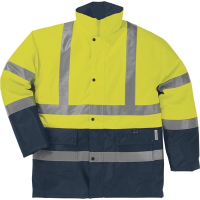 PARKA HV POLYESTER ENDUIT PU CLASSE 3 T/S JAUNE FLUO/BLEU
