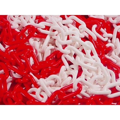 CHAINE PLASTIQUE ROUGE ET BLANCHE