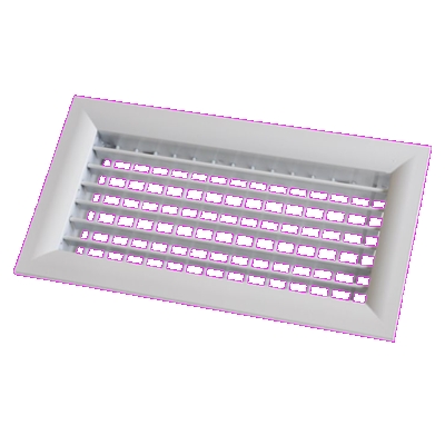 GRILLE DE SOUFFL.DBL DEFECTION BLC 300X150 MM