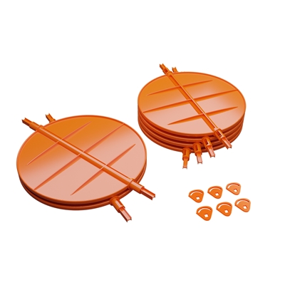 LOT DE 4 VOLETS DE REGLAGE DE DEBIT D'AIR Ø 200-160 + 2 VOLETS Ø 250 MM