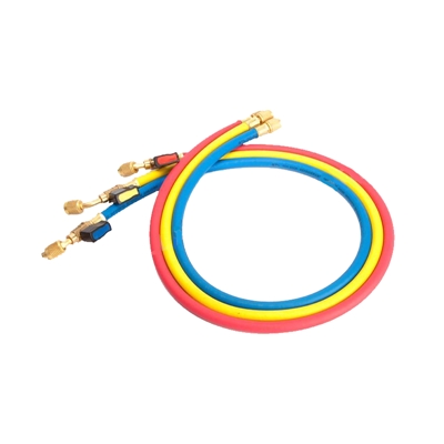 3 FLEXIBLES, LONGUEUR 150CM, 1/4'' - 1/4'' ( JAUNE), 1/4'' - 5/16'' (ROUGE, BLEU