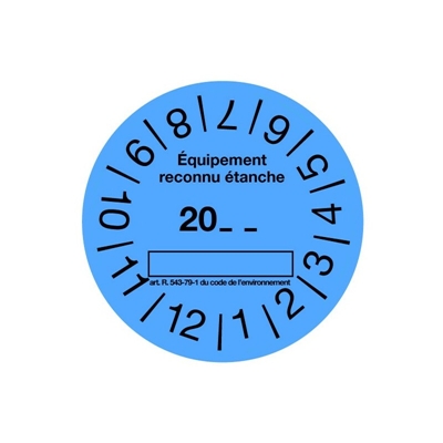 100 ETIQUETTES REGLEMENTAIRE FUITE BLEUE