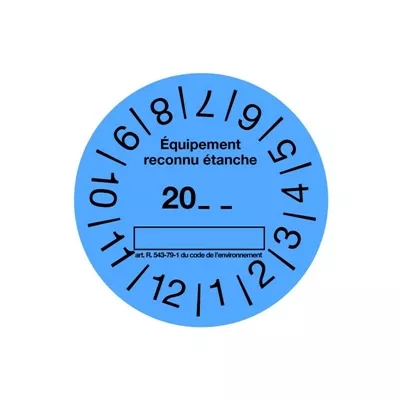 100 ETIQUETTES REGLEMENTAIRE FUITE BLEUE