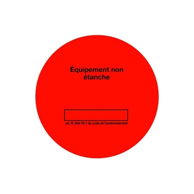 100 ETIQUETTES REGLEMENTAIRE FUITE ROUGE