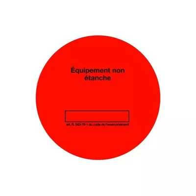 100 ETIQUETTES REGLEMENTAIRE FUITE ROUGE