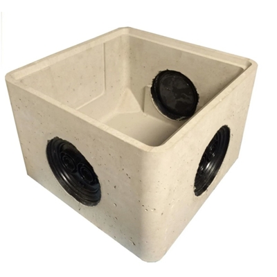 BOITE BRANCHEMENT BETON 3 OPERCULES EXT: 30X30X24CM (27X27