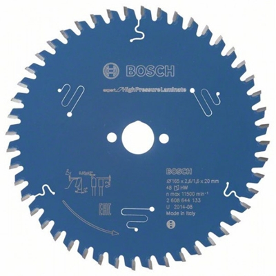 LAME SCIE CIRCULAIRE EXPERT PANNEAUX STRATIFIES HTE PRESSION 165X20X2,6MM  48D