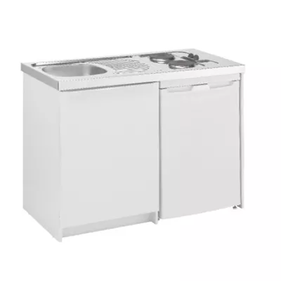 MEUBLE BLANC 60CM 1 PORTE POUR CUISINETTE AVEC FILEUR AMOVIBLE