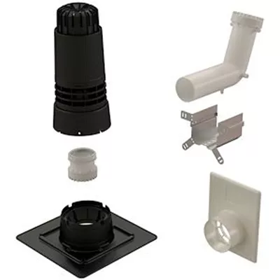 KIT 2 EN 1 RENOLUX CONDENS Ø 80/125 MM NOIR