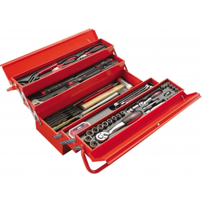 COMPOSITION DE 113 OUTILS AVEC CAISSE A OUTILS METAL