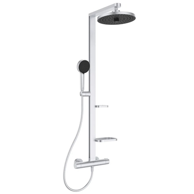 COLONNE CERATHERM ALU + ARGENT BROSSE THERMOSTATIQUE