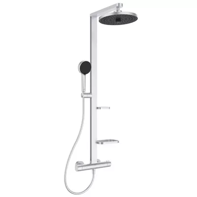 COLONNE CERATHERM ALU + ARGENT BROSSE THERMOSTATIQUE