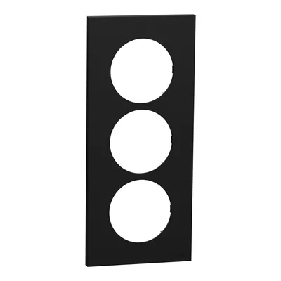 ODACE 2 - PLAQUE 2P ENTRAXE 57 NOIR ONYX