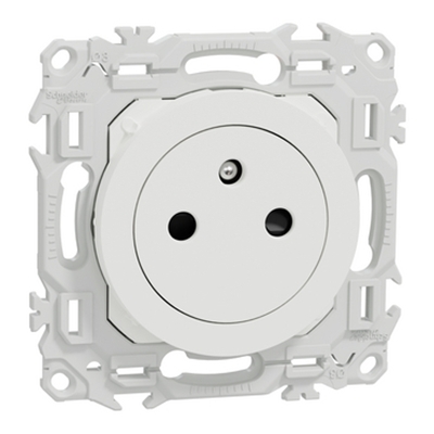 ODACE 2 - PRISE 2P+T AFFLEURANTE BLANC
