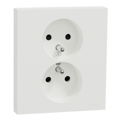 ODACE 2 - PRISE 2P+T DOUBLE 1P AVEC PLAQUE