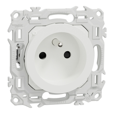 ODACE 2 - PRISE 2P+T RENO À GRIFFES BLANC