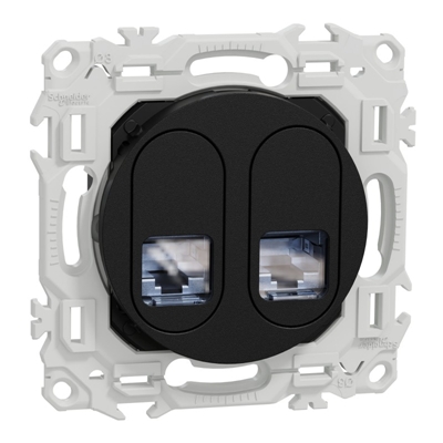 ODACE 2 - PRISE DOUBLE RJ45 CAT.6 STP ANTHRACITE
