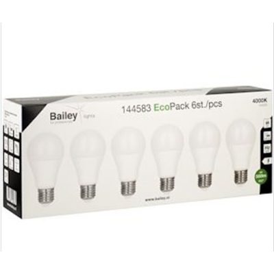 ECOPACK LOT 6PCS LED A60 E27 6W (45W) 550LM 840 OPALE