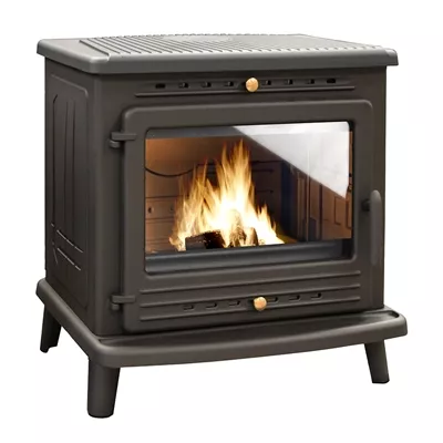 POÊLE À BOIS FONTE 12KW GALILEE ANTHRACITE DEVILLE