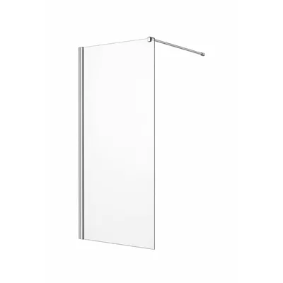 PAROI FIXE SEULE RÉVERSIBLE VERRE CLAIR PROFILÉS SILVER
